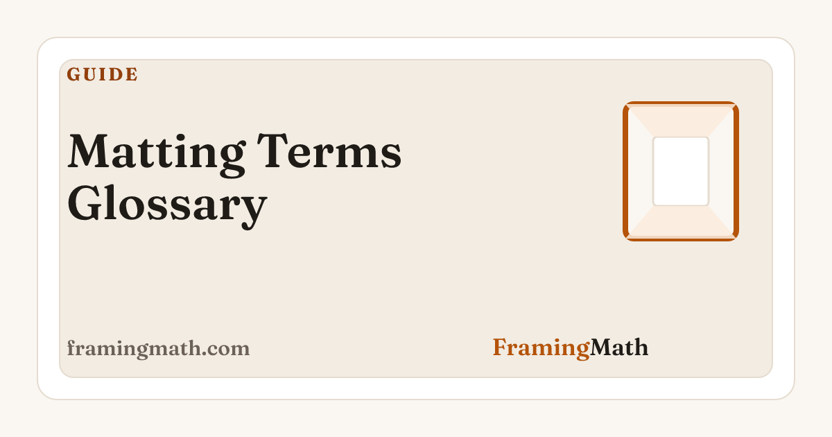 Mat Dictionary Matting terms glossary: mat vs mount, opening, bevel | FramingMath